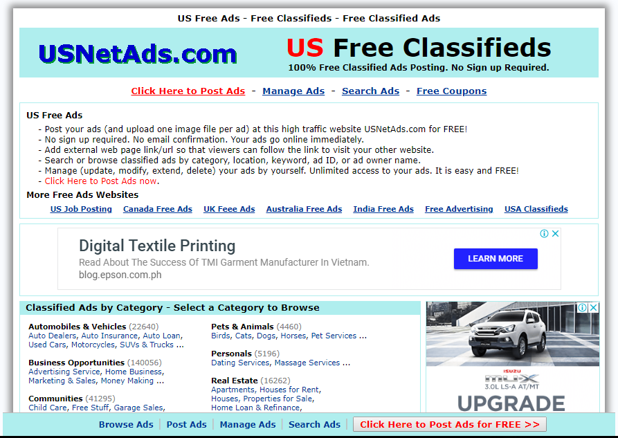 USNet Ads - Free Advertising Sites